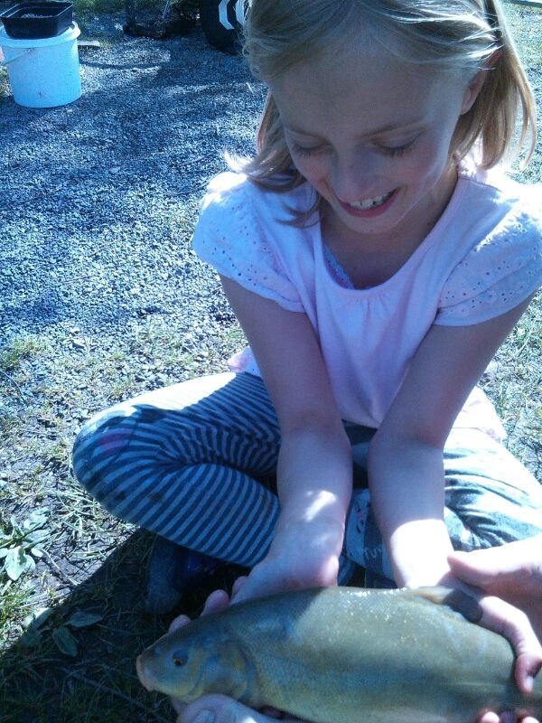 Tinks with her 1st tench