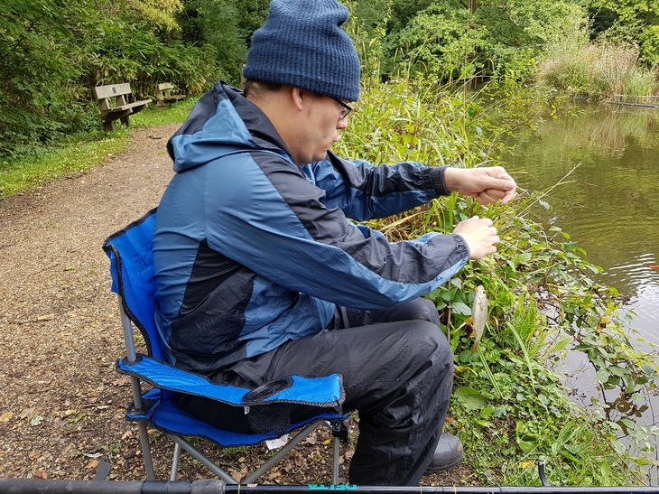 Iain doing well on the float rod